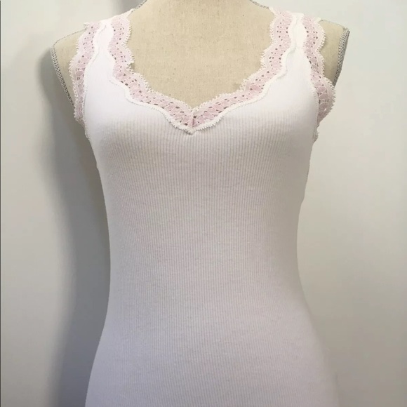 SOLD Free People Ribbed Lace Tank - Picture 2 of 9